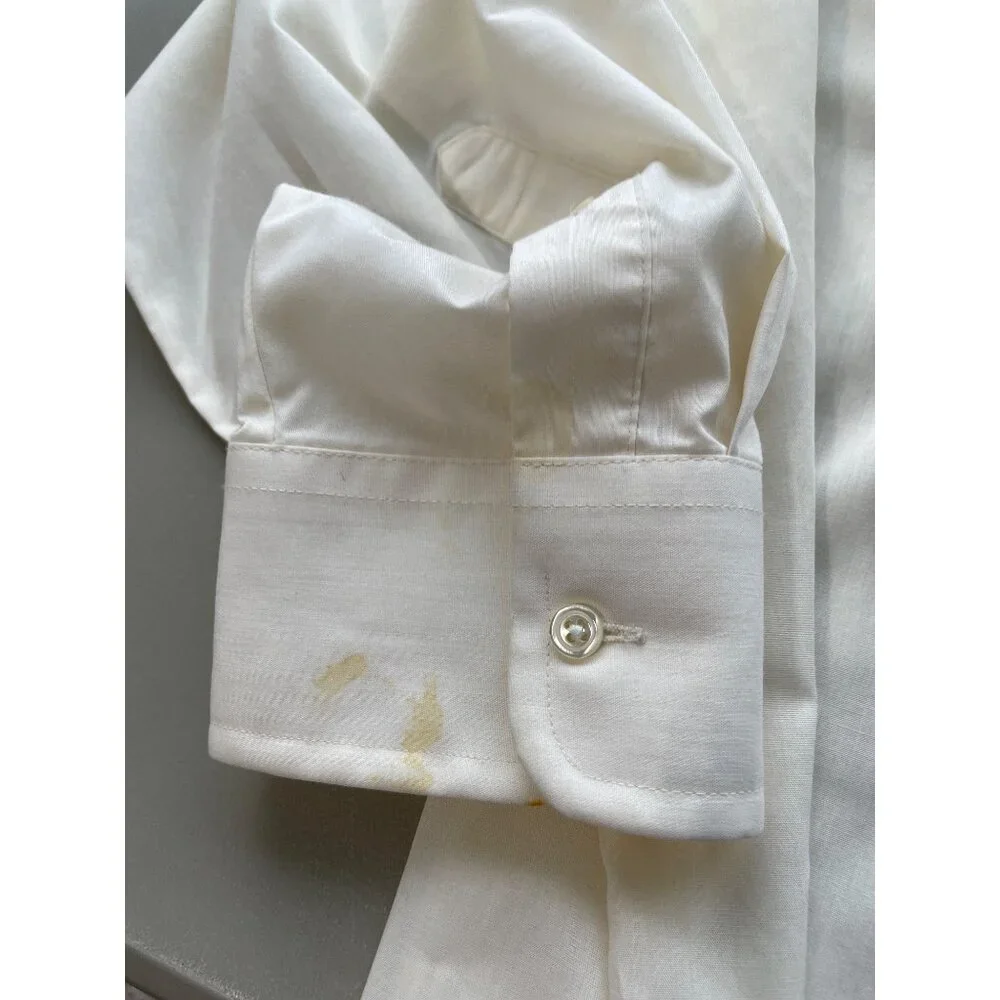 Vintage Stafford Dress Shirt 17.5 34 Fitted Broadcloth Button Front Career Work - Picture 4 of 9